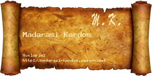 Madarasi Kardos névjegykártya